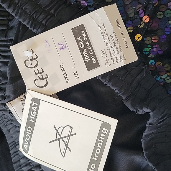 NWT Vintage Cee Cee Black Silk Sequin & Beaded High Rise Shorts Retro India MD - Picture 10 of 15